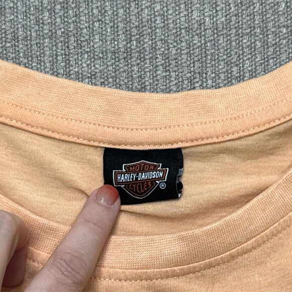 Harley Davidson Thunder Mountain Orange biker T-shirt with rhinestones - Picture 7 of 8